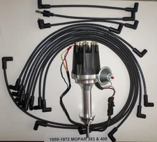 small cap MOPAR 1959-1972 383 400 BLACK PRO HEI Distributor & Spark Plug Wires
