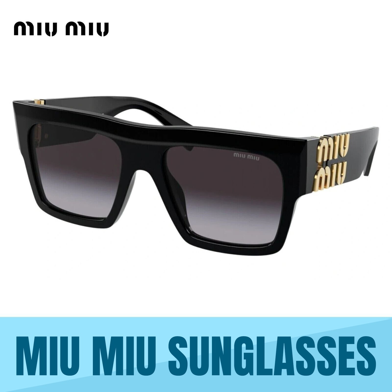 MIU MIU MU 10WS - 1AB5D1 BLACKFRAME GREY GRADIENT SUNGLASSES 55MM 