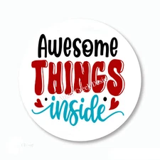 Happy Mail Awesome Things Inside Scrapbook Stickers Labels Favors Envelope Seals