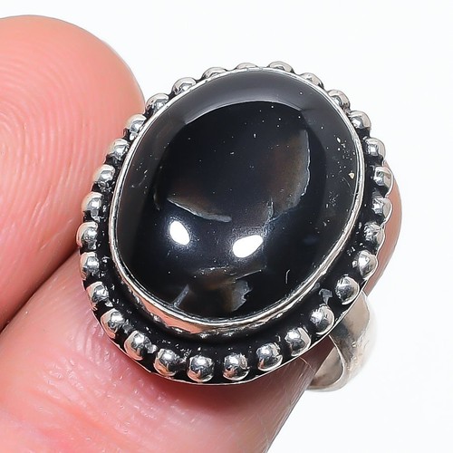 Silver Sheen Obsidian Gemstone 925 Sterling Silver Jewelry Ring Size 7 ...