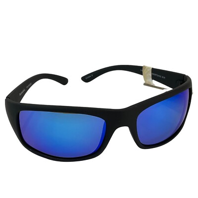 Panama Jack Men's Sunglasses Polarized Black Frame Wrap Sport Blue
