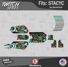 Graphics Kit for STACYC 16E Brushless Electric B (All Years)  Twitch-teal-orange