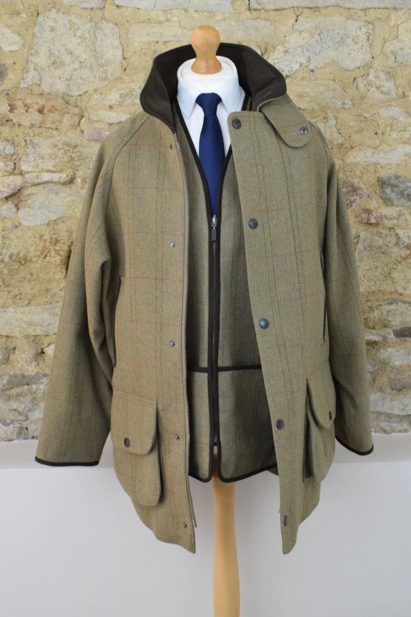 BARBOUR Double Twist Hunting Jacket Vest Size Large 44 54 Shooting XL Overcoat
