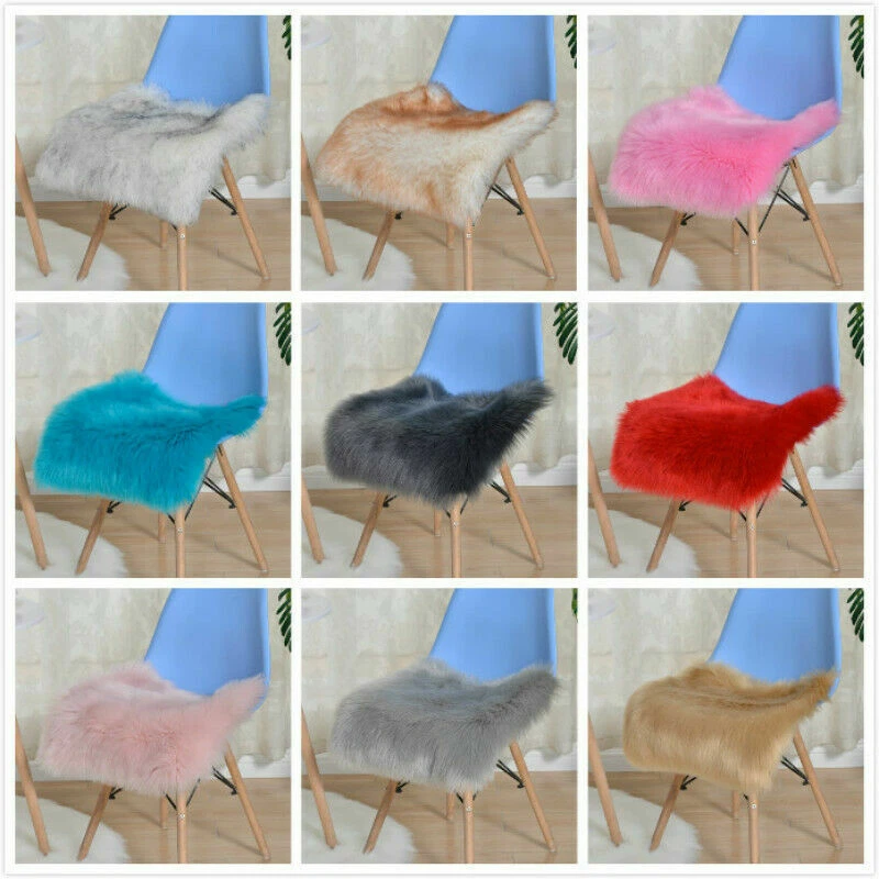 Faux Wool Fur Carpets Warm Doormat Floor Rugs Living Room Sofa Plush Carpet Cosy - Image 3 of 4