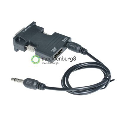 HDMI Female to VGA Male Converter+Audio Cable Support 1080P Signal Output