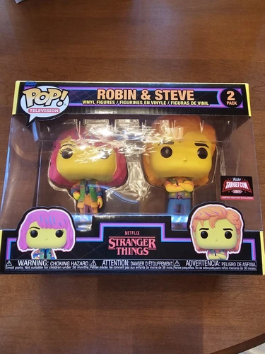 Pop Funko #2Pack Stranger Things Blacklight Robin And Steve Target Con Exclusive