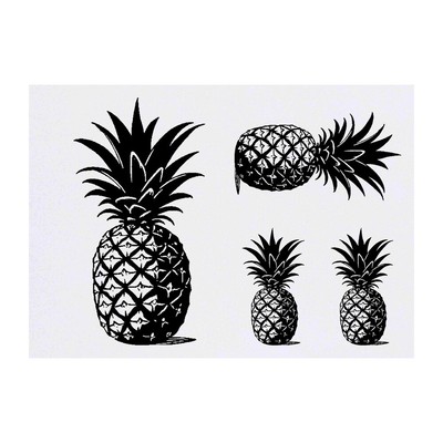 4 x Temporäre Tattoos ''Einzelne Ananas'' (TO00080420)