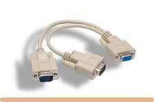 6 inch RS-232 DB9 Female To Male X 2 Splitter Cable 10D1-073HF