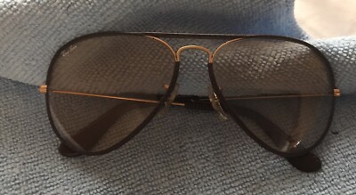 Ray-Ban B&L Z0650 Gold Leathers Changeable Lens Shooter Aviator Sunglasses 58mm