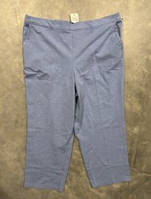 NWT Alfred Dunner Long Weekend Womens 18P Blue Classic Fit Pants Stretch