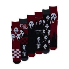 Ghost Face Men's Multi-Color 6-Pair (6-Pack) Causal Crew Socks Shoe Size 8-12