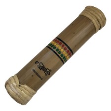 8" Bamboo Rainstick - Painted Rasta Gecko Design, Small Size Rain Maker Instr...