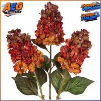 KüNstliche Hortensien 3Er Set 73Cm Orange Dekoblumen FüR Herbstdekoration