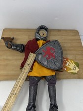 Folkmanis Sir Gawain Knight Hand Puppet Yellow Silver Red Shield Complete NWT