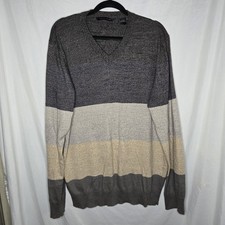 Sean John Men's 2XL V-Neck Color Block 100 Cotton Sweater Classic Academia