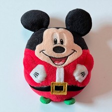 Ty Disney Mickey Mouse Plush 2013 Santa Suit Round Holiday Beanbag Toy Christmas