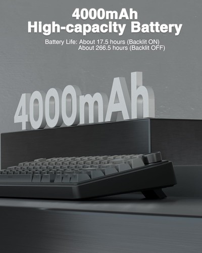 AULA F75 Pro Wireless Mechanical Keyboard,75% Hot Swappable Pro-Black - 第 7/8 張圖片
