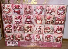 Jigsaw Puzzle Advent Calendar Pink Christmas Surprise Every Day 42 Pcs Per Day