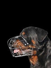 CleverTail XL Metal Dog Muzzle for Large Sized Dogs   Heavy Duty Rottweiler M...