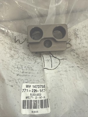 ADCO Equipment HOTMELT GLUE CARTONER Replacement Block 771-22-147-H (OEM) *NEW*