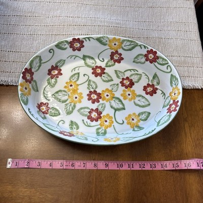 Temptations By Tara Floral Ovenware Large Casserole Dish 14.5 Inch By 11 