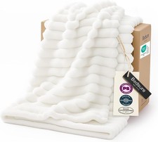 Bedsure GentleSoft White Throw Blanket for Couch - Soft Cozy Fleece 50x60 inches
