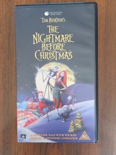 Nightmare Before Christmas VHS Cassette Tape Tim Burton 1993 Classic Film