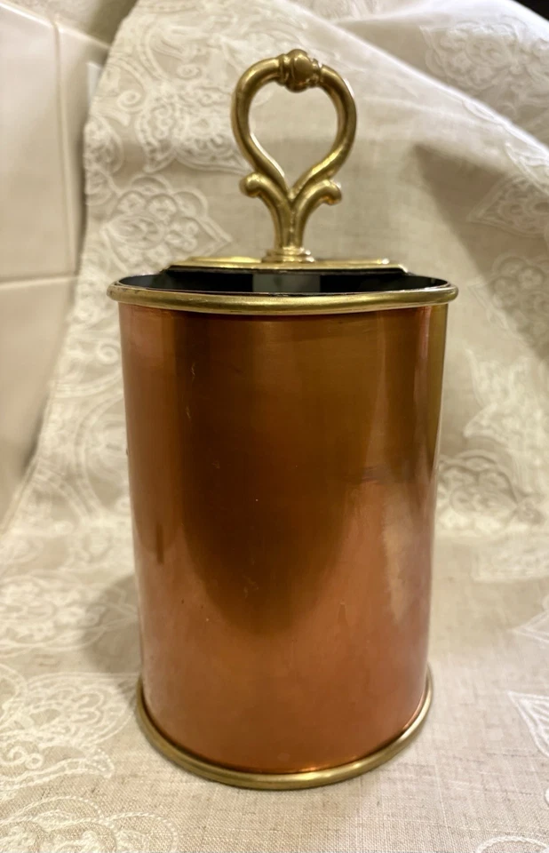 Enfriador de vino vintage de cobre y latón pátina clásica atemporal Foto 2 de 4