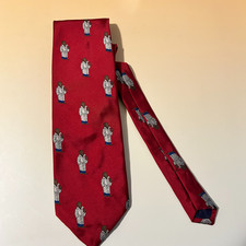 Take A Bite Out of Crime Silk Necktie Made in USA Red Novelty Graphic Wide Tie