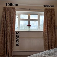 Paoletti Curtain Pair Lined -beige Toned | 106x220cm Each Curtain | See Photos