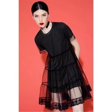 Alice + Olivia Dreema Tulle Overlay Tee Dress