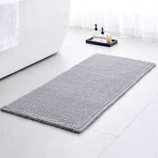 Waffle Bath Mat Non Slip Washable 48x24, Super Absorbent Quick Dry Boho Bathroom
