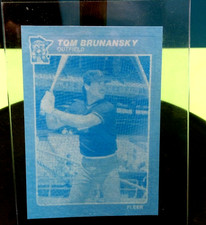 1985 FLEER BLUE LINE PROOF PRE PRODUCTION PAPER CARD SUPER RARE tom brunansky