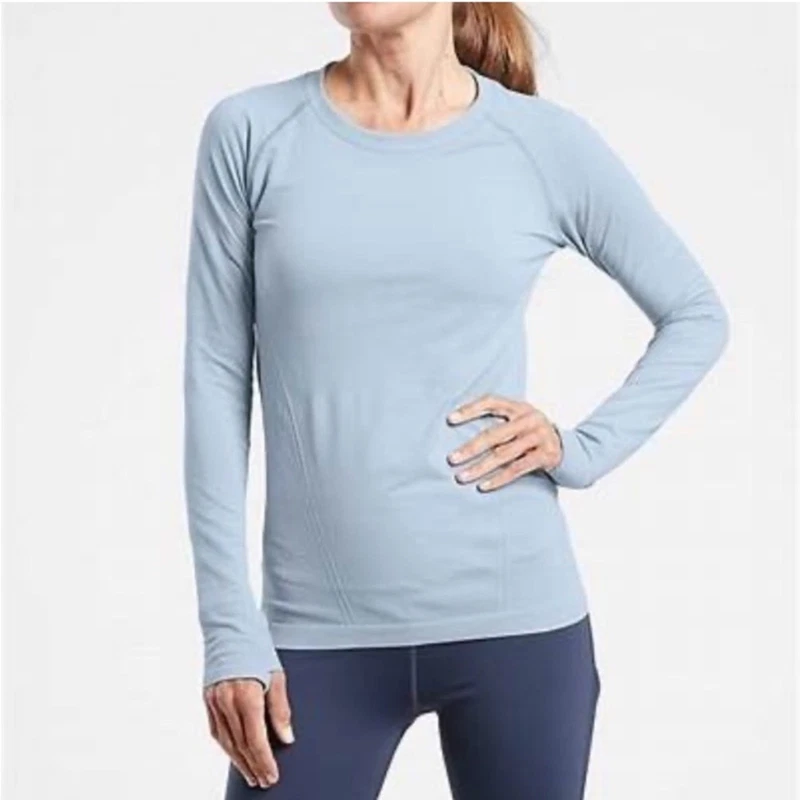 athleta momentum seamless long sleeve gently used shirt