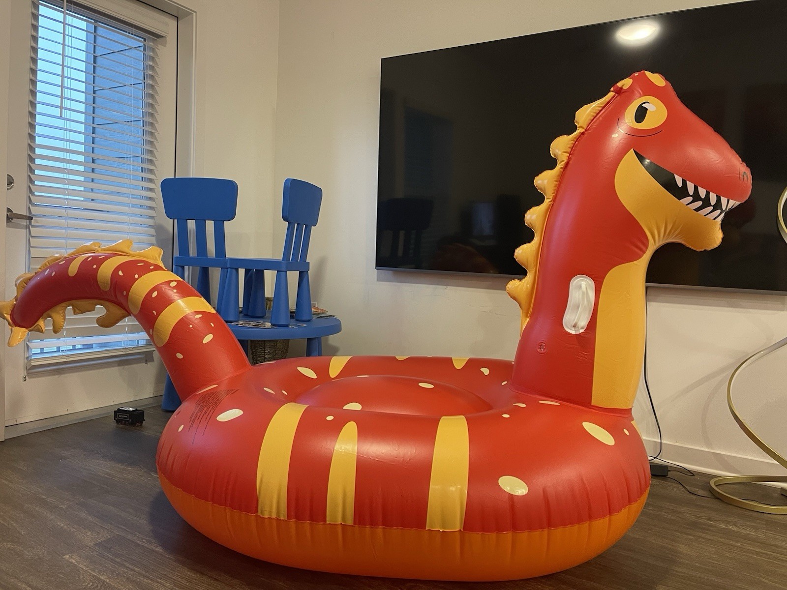 Giant Inflatable Dinosaur Pool Float 95&rdquo; &ndash; Fun for Kids & Adults!