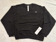 Alo Accolade Crewneck Pullover Sweatshirt Black Women s Medium