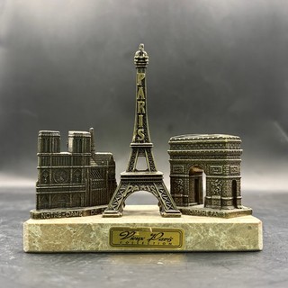 Vieux Paris Collection Paperweight Eiffel Tower Notre Dame CV#600