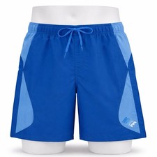Nike Swim Trunks Mens L Blue Lined Board Shorts Drawstring TCSS0201 Nylon Feel