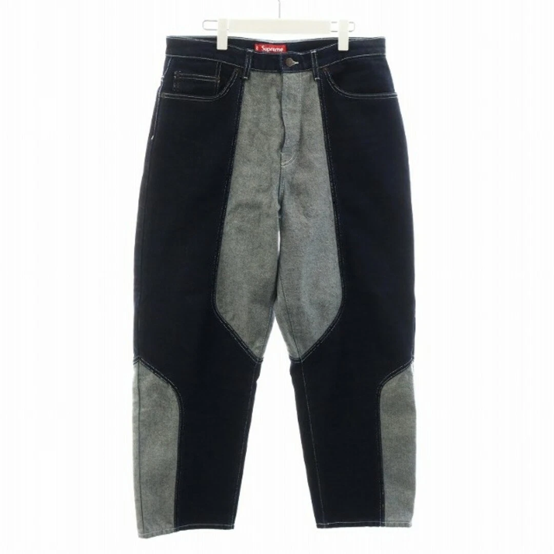SUPREME 24FW 2 TONS LAMBRISSÉ BAGGY JEAN DENIM PANTALON JEANS 32 INDIGO AN22 Occasion 18f