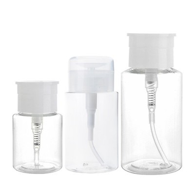 100-200ml Push Down Dispenser Nail Polish Remover Pump Empty Bottle Dispensers