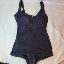 Vintage 60s Maxine of Hollywood Women OnePiece Swimsuit 12 Black Pinup Retro Us