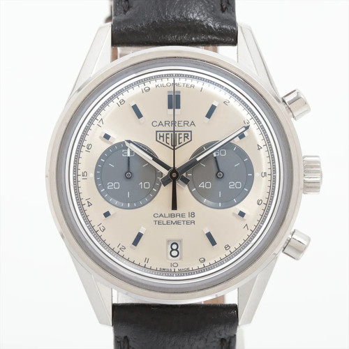 TAG Heuer Carrera CALIBRE 18 CAR221A.FC6353 SS SS & Leather AT Silver-Face