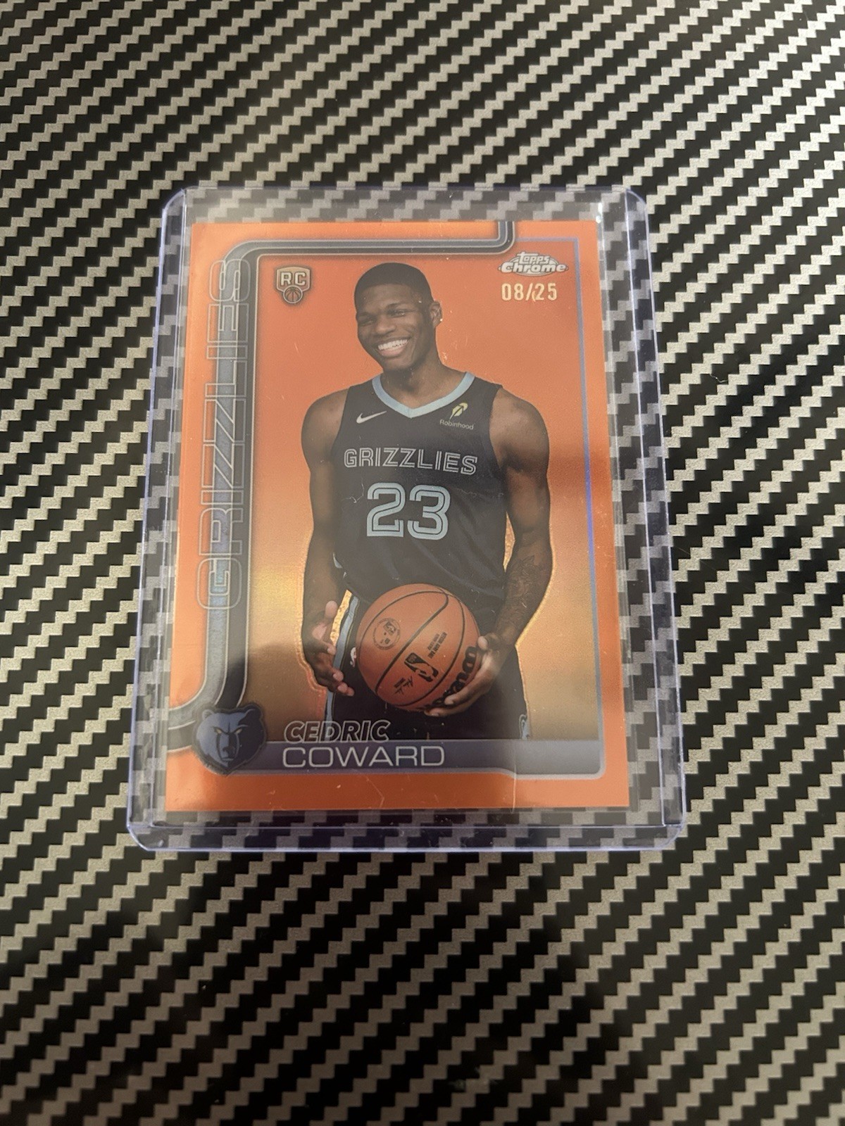 2025 TOPPS CHROME 261 CEDRIC COWARD ORANGE REFRACTOR /25 🔥SICK CARD🔥