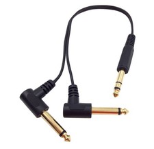 1 Feet Gold Plated 6.35mm 1/4" Male TRS Stereo to Dual 2 x 6.35mm 1/4" Male T...