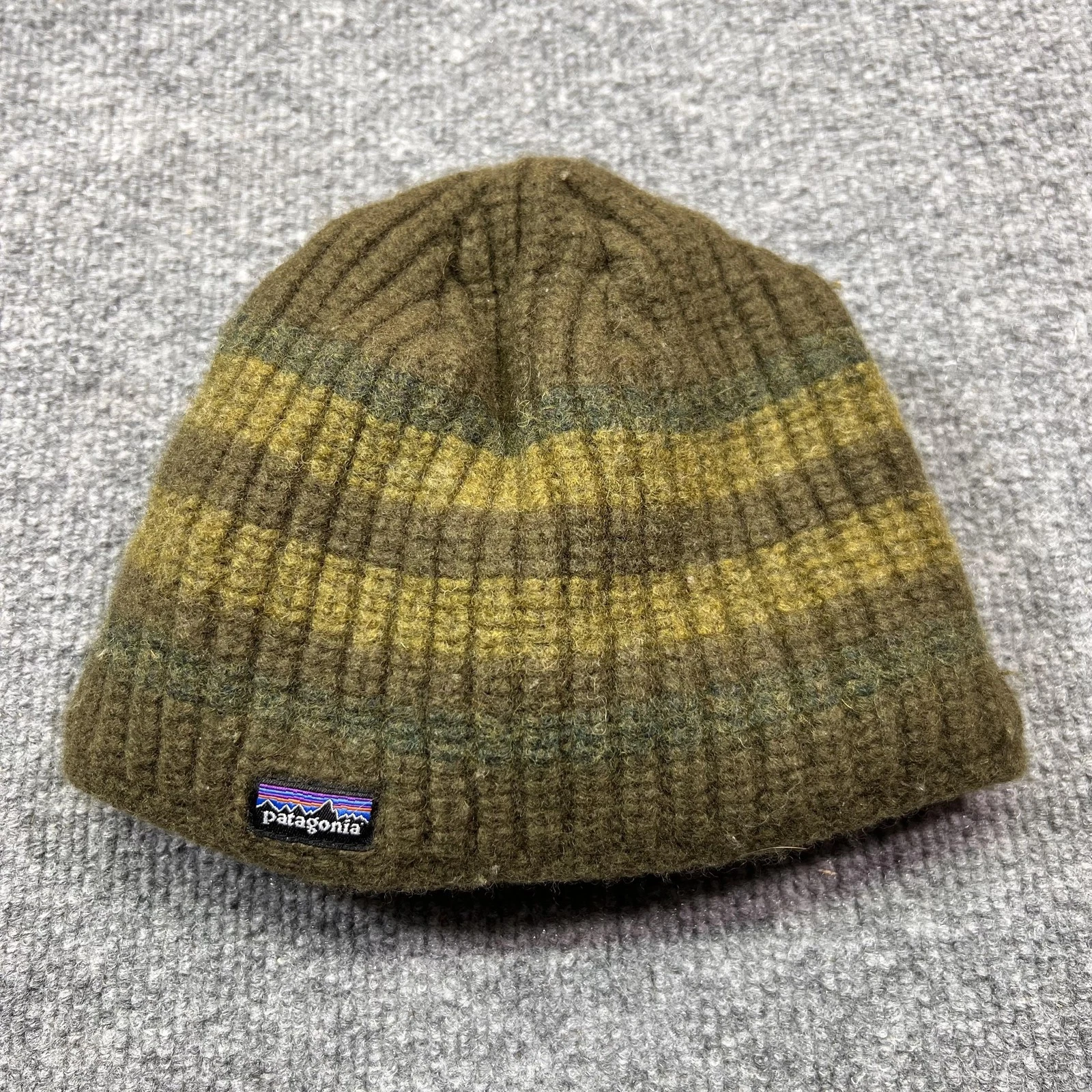 Patagonia Speedway Beanie Adult OS Striped Knit Fleece Lined Winter Outdoor
