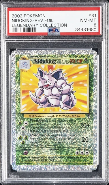 2002 POKEMON LEGENDARY COLLECTION #31 NIDOKING-REVERSE FOIL PSA 8