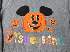 Disneyland Mickey Mouse Pumpkin Halloween Hoodie Adult Small Embroidered Zip Up
