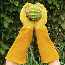 Thorn Proof Gardening Gloves, 100% Cowhide Comfortable Breathable