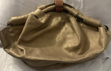 Loewe Gold Shoulder Bag Embossed Logo Zip Clo...