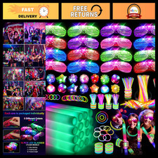 150 PCS Glow in the Dark Party Supplies - Foam Sticks, LED Glasses, Glow Sticks